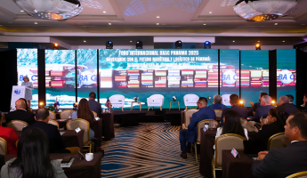 Opening of the International Forum “Navigating the Maritime and Logistics Future of Panama: Security for Global Trade,” led by Giomar González, executive director of BASC Panama.
